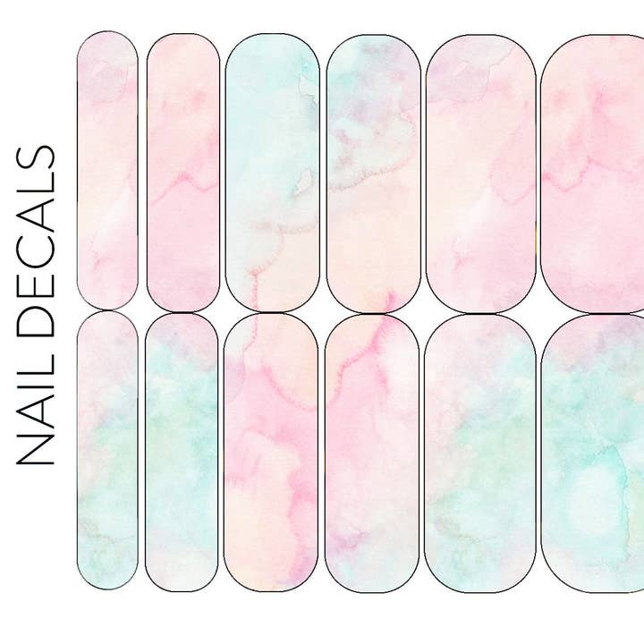 Pastellfarbene Aquarell-Aufkleber für den Großhandel von DIPPY COW NAILS