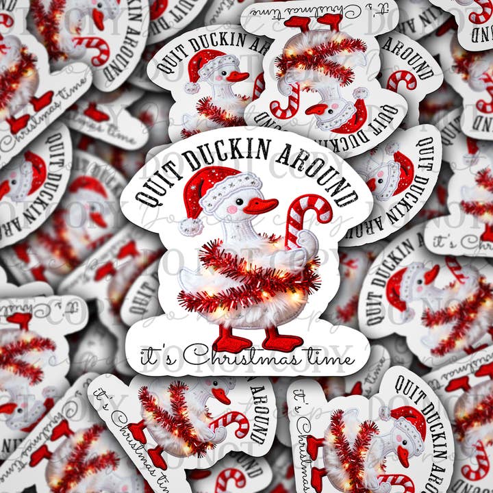 DC 2185 - Hold op med at fjolle rundt, det er juletid Die Cut Sticker for engroshandel hos It's Transfer Time