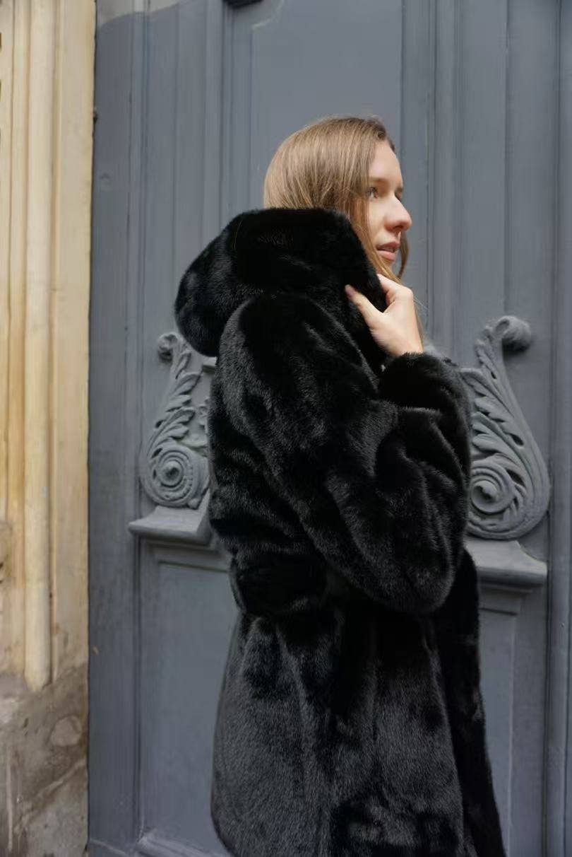 CIAO MILANO - Wholesale Fur/Faux Fur Coat - Women's - 284013 Cozy Hooded Coat11