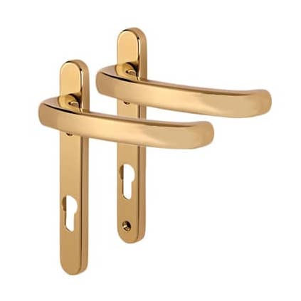 Fab & Fix Windsor uPVC Extended Multipoint Door Handle - 92mm c/c - Hardex Gold for wholesale by Diybasket