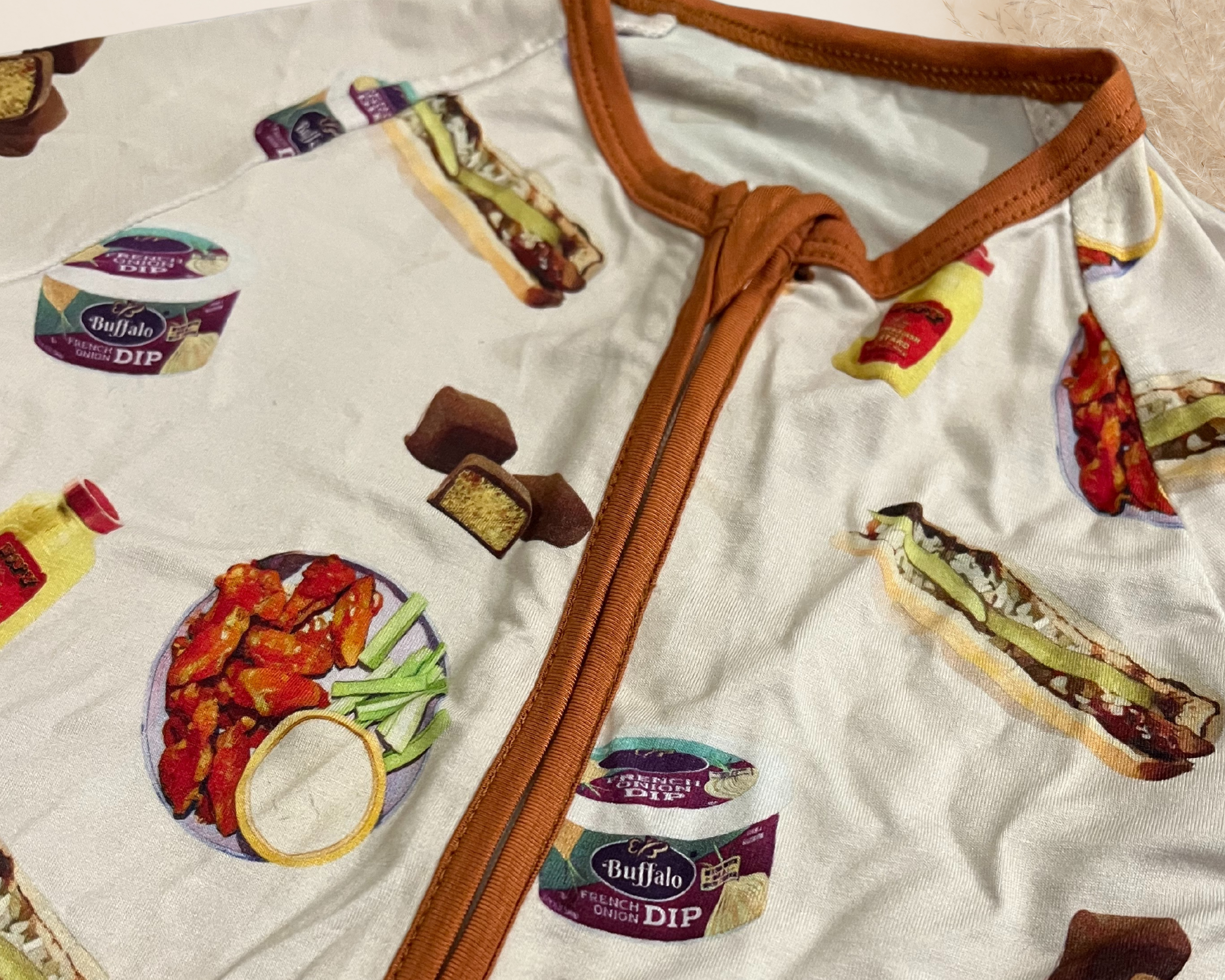 Buffalovely - Wholesale Sleepwear Set - Kids - Buffalo Foodie Favorites Bamboo Pajamas- Full Zip Romper2