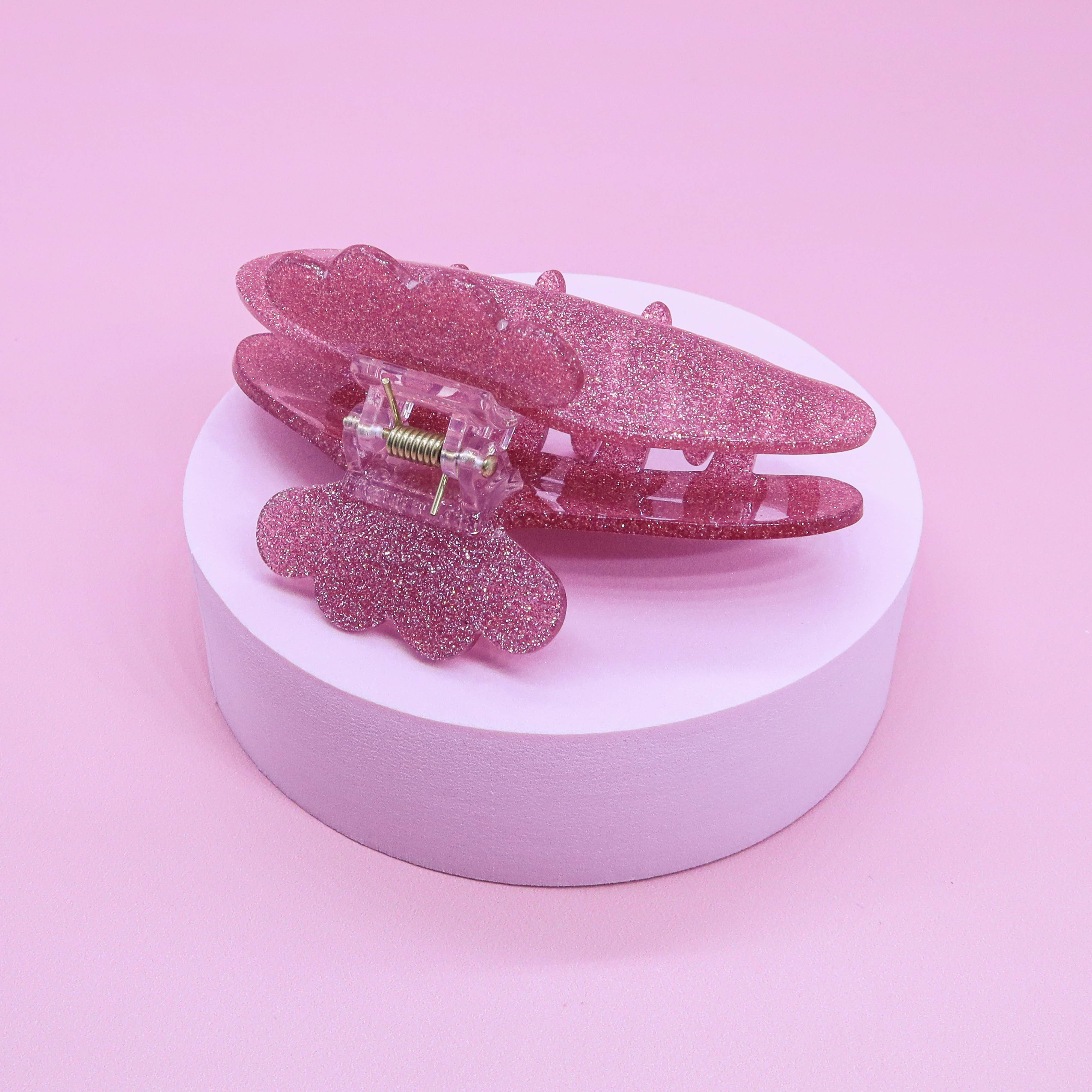 Frog Sac - Wholesale Hair Clip - Women's - Medium Round Glitter Hair Claw Clip11