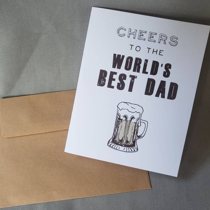 Father's Day Card - Cheers to the World's Best Dad for wholesale by Daisy Print Company