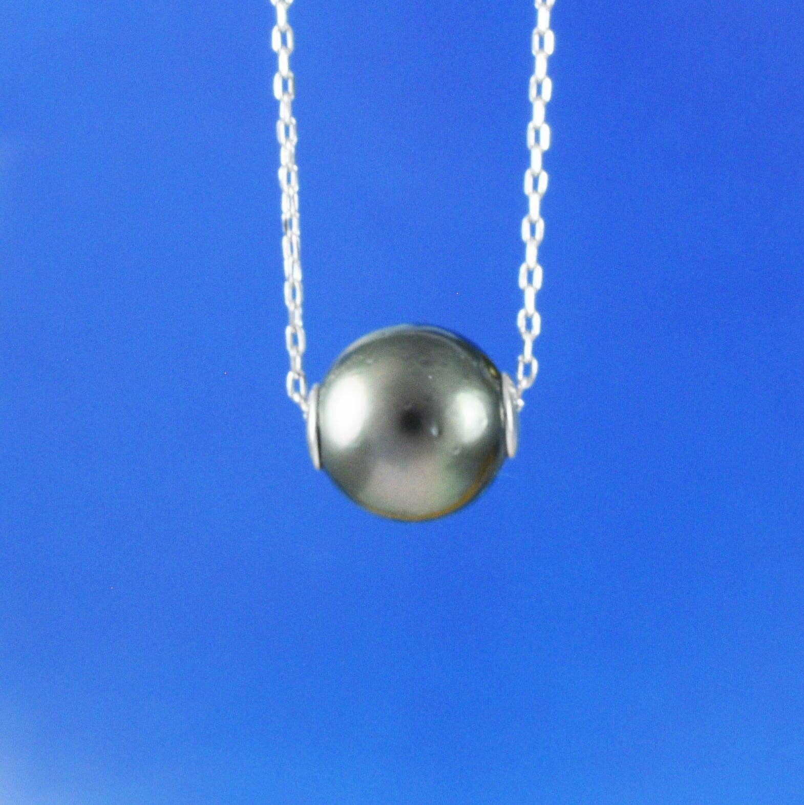 Paradise Treasures Jewelry - Wholesale Pendant/Charm Necklace - Hawaiian Genuine Black Tahitian Pearl Necklace, Sterling Silver Floating Tahitian Pearl Necklace, Christmas Anniversary Birthday Mom Gift3