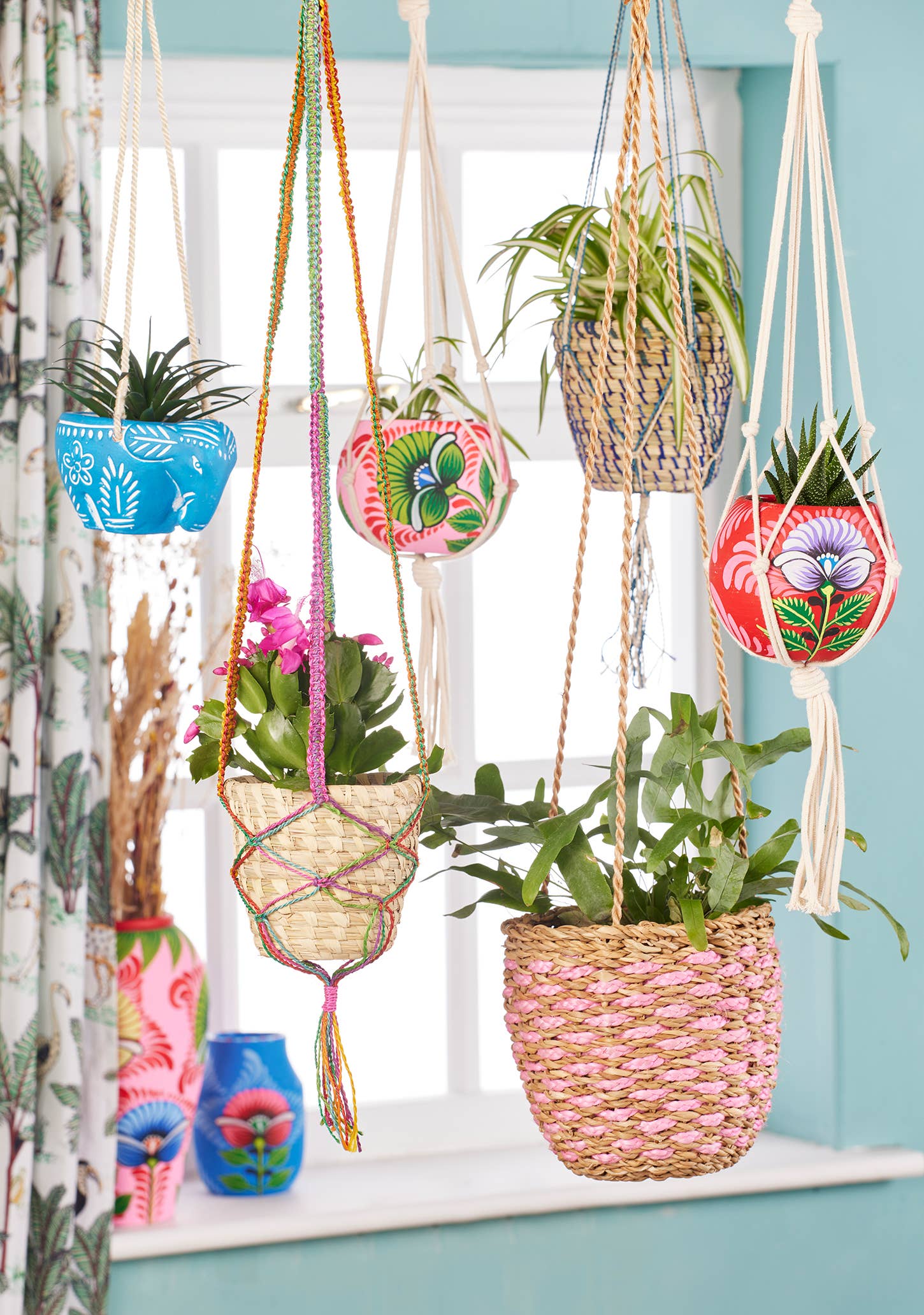 Namaste - Wholesale Hanging Planter - Shapla Handpainted Hanging Planter5