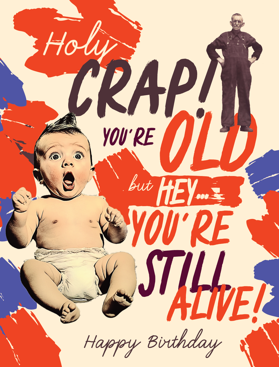 offensivedelightful – Engroshandel Fødselsdagskort – HOLY SHIT, DU ER GAMMEL! fødselsdagskort3