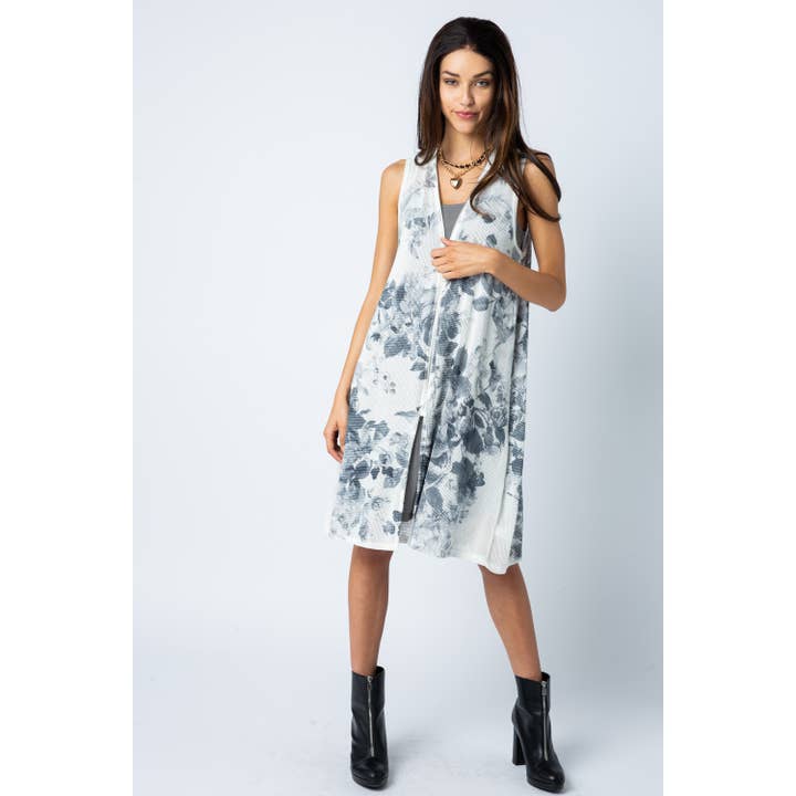 FLORAL ZIPPERED VEST for wholesale by VOCAL