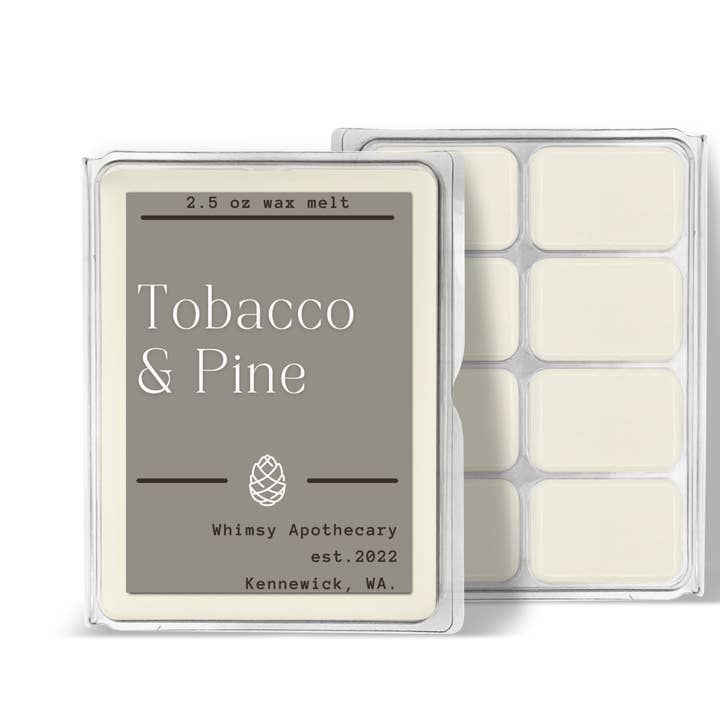 Tobacco & Pine 2.5 Oz Wax Melts for wholesale by Whimsy apothecary