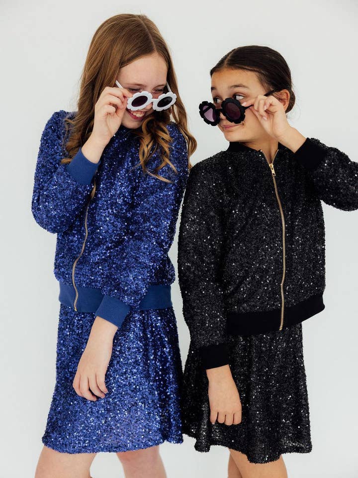 Mila & Rose - Wholesale Jacket - Kids - Black Sequin Jacket1