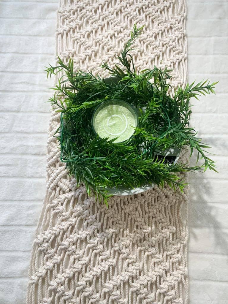 Knotting Studio - Vendita all'ingrosso Runner - Runner da tavolo in macramè fatto a mano | 5,7 piedi di lunghezza | Decorazione da tavolo | Tappetino da collocamento | Regalo4