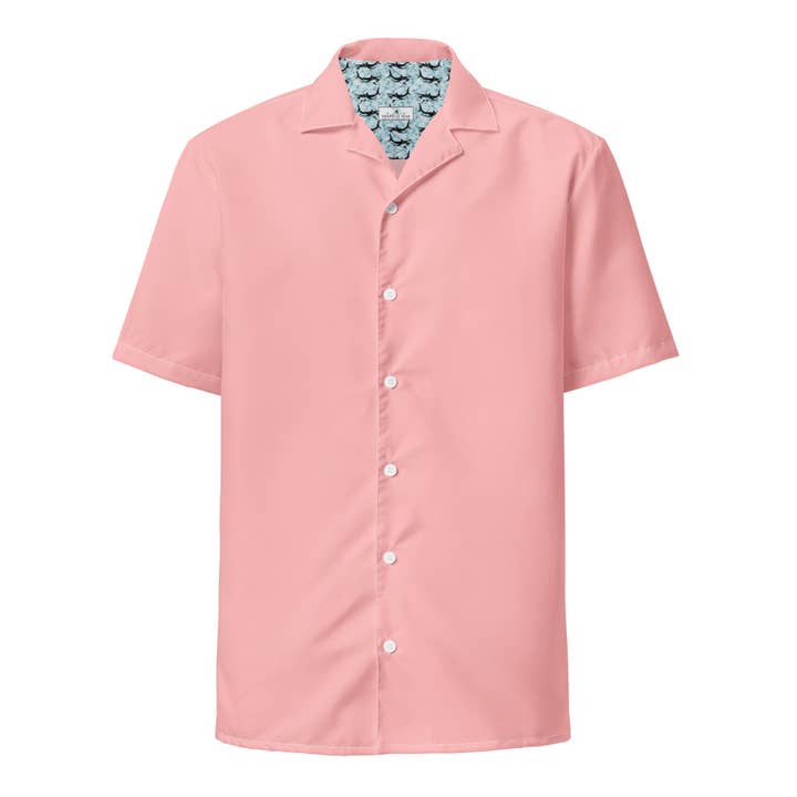 Labelless Coral Pink Button Down Camp Shirt för wholesale av Tropical Seas Clothing