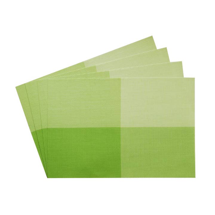 4-Piece PVC Placemat, Green Check for wholesale by Supreme Housewares