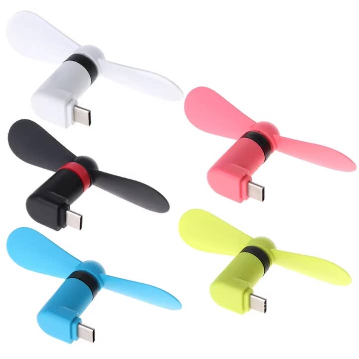 Lumbee Trade - Wholesale Handheld electric fan - Mini Portable USB Type-C Fan - Assorted3