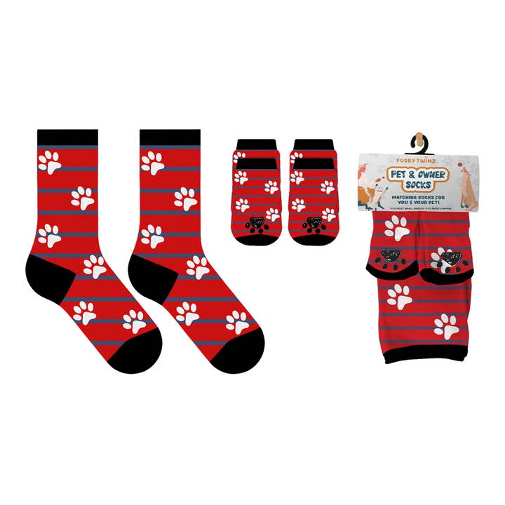 Matching Pet & Human Fun Socks - Pawmerica for wholesale by The American Gift Company (TAGCO)