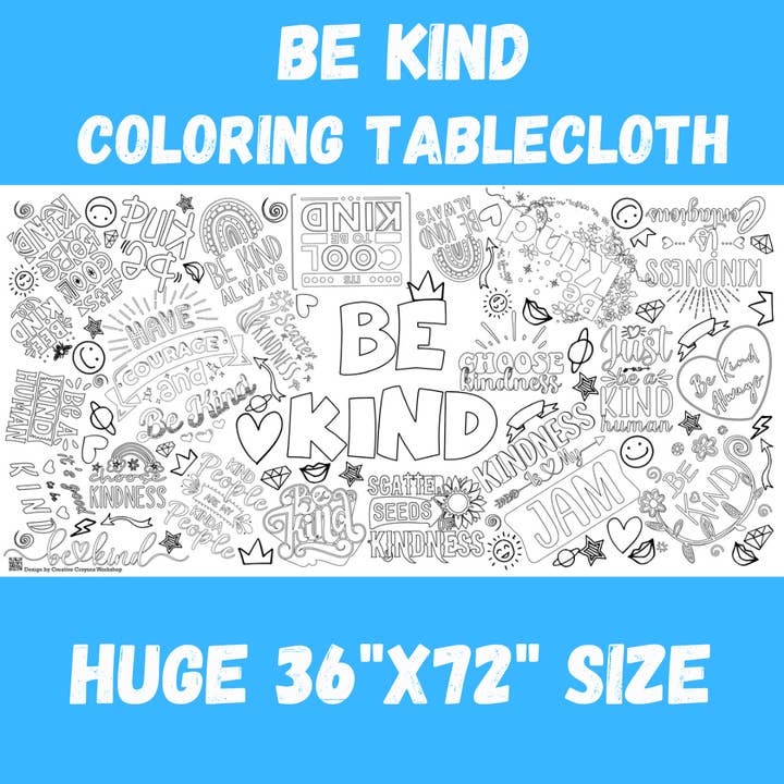 Creative Crayons Workshop – Großhandel Mal- & Aktivitätsbuch – Kind & Baby – Be Kind Tischdecke zum Ausmalen5