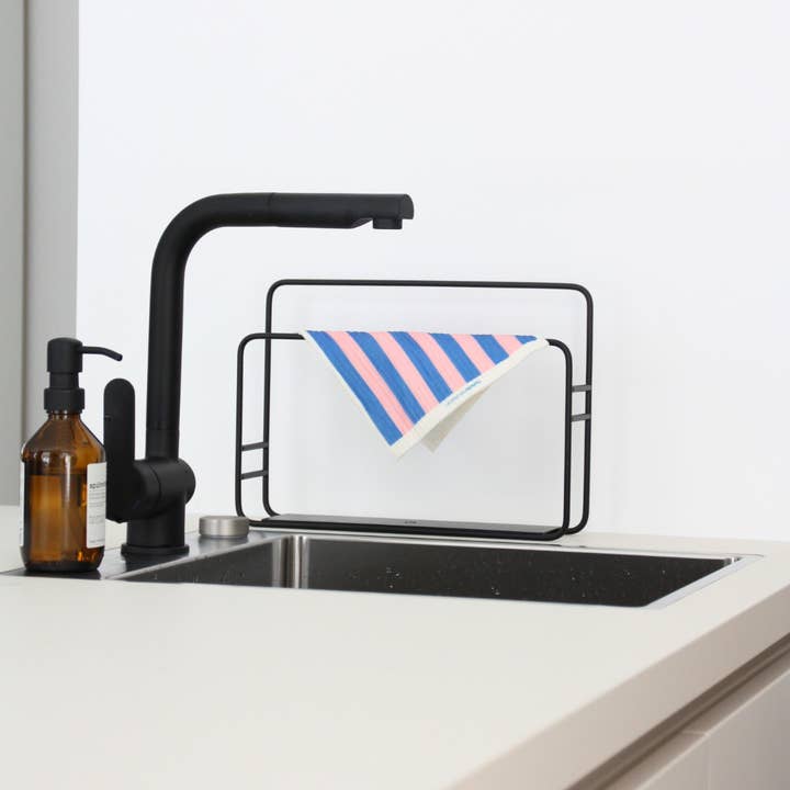 HERR&FRAUHEMPEL - Vente Torchon - Chiffon éponge rayé bleu-rose2