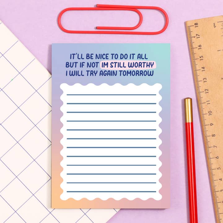 A6 I’m Still Worthy Memo Pad for wholesale by Fluffmallow (Custom duties for USA are pre-paid by us)