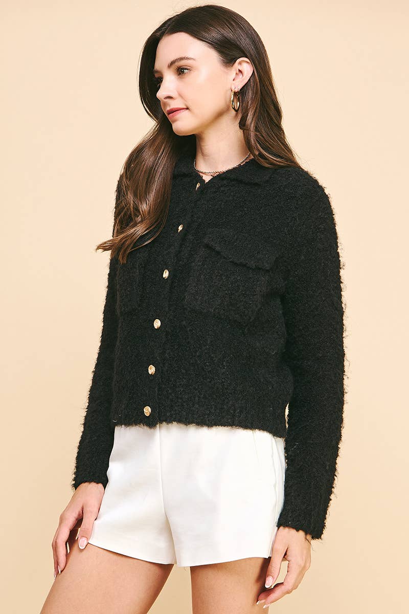 PINCH – Großhandel Jacke – Damen – PULLOVERJACKE MIT KNOPFLEISTE - 5310W3