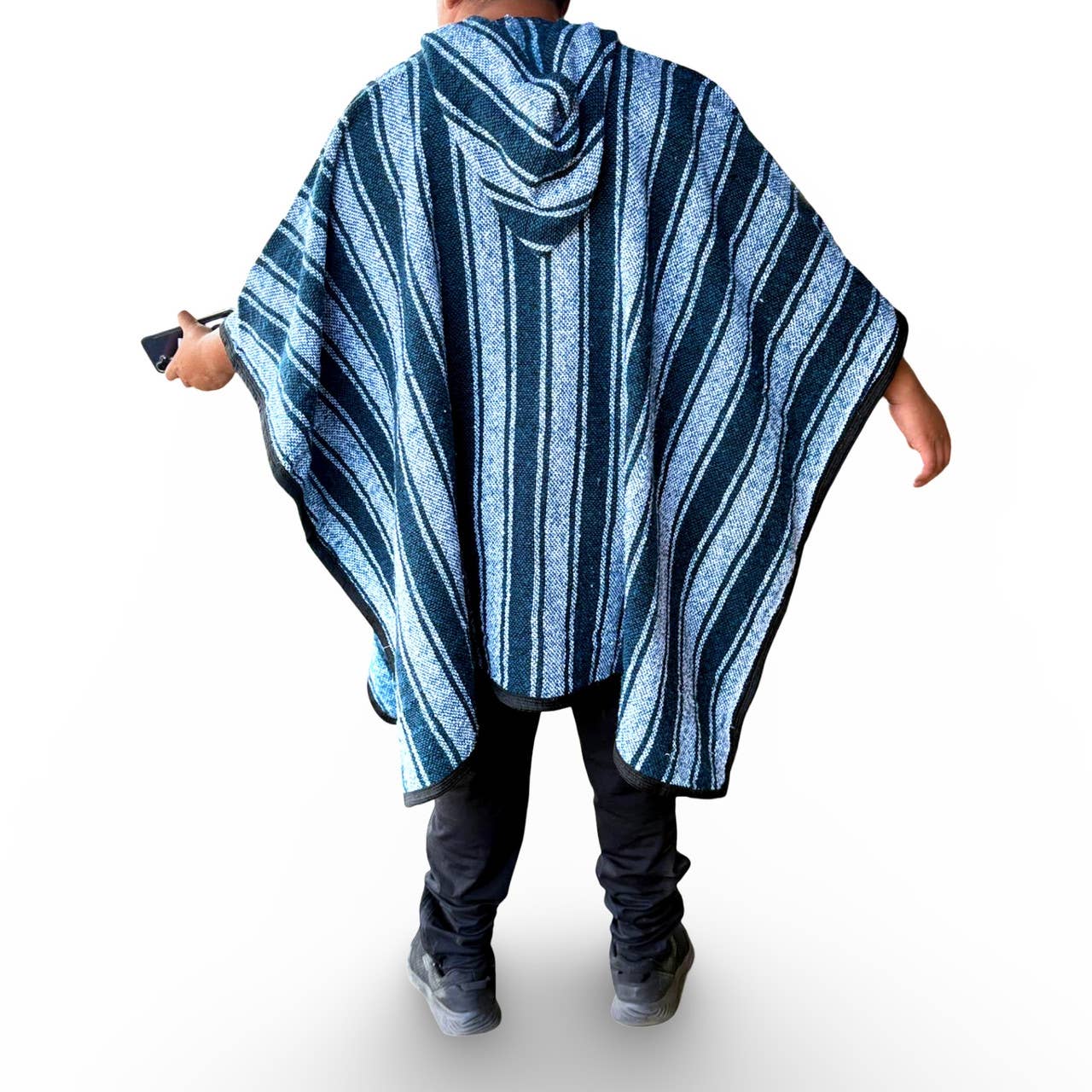 Sanyork Fair Trade - Wholesale Poncho - Unisex - Authentic Striped Baja Poncho One Size Adult Unisex Hooded 1