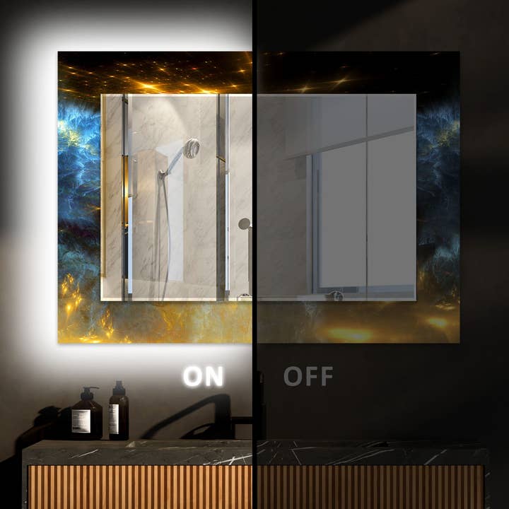 Specchio da parete astratto in vetro temperato per la vendita all'ingrosso da parte di MyPhotostation