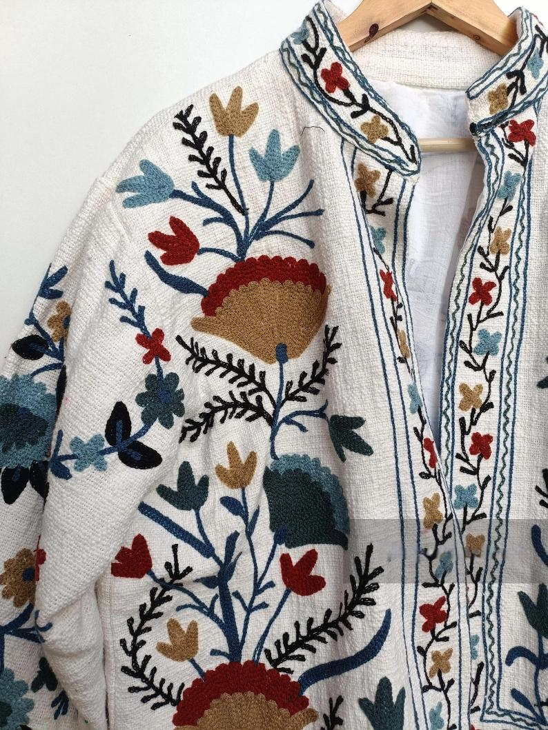 Ayras World – wholesale Jacket – Women's – Cotton Suzani Jacket - White5