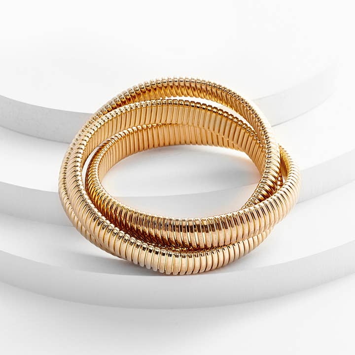 Kosa Jewels - Wholesale Bangle Bracelet - CLEMENTINE Triple Cobra Bracelets3