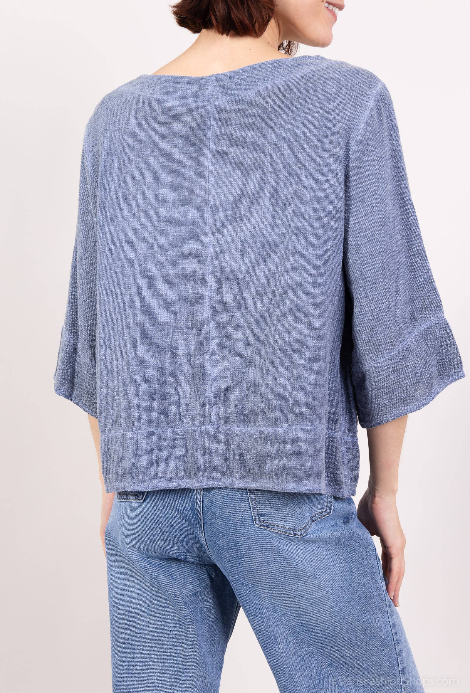 L'Emotion - Wholesale Blouse - Women's - 3/4 Sleeve Sweater Cardigan Effect 50% Linen & 50% Cotton7