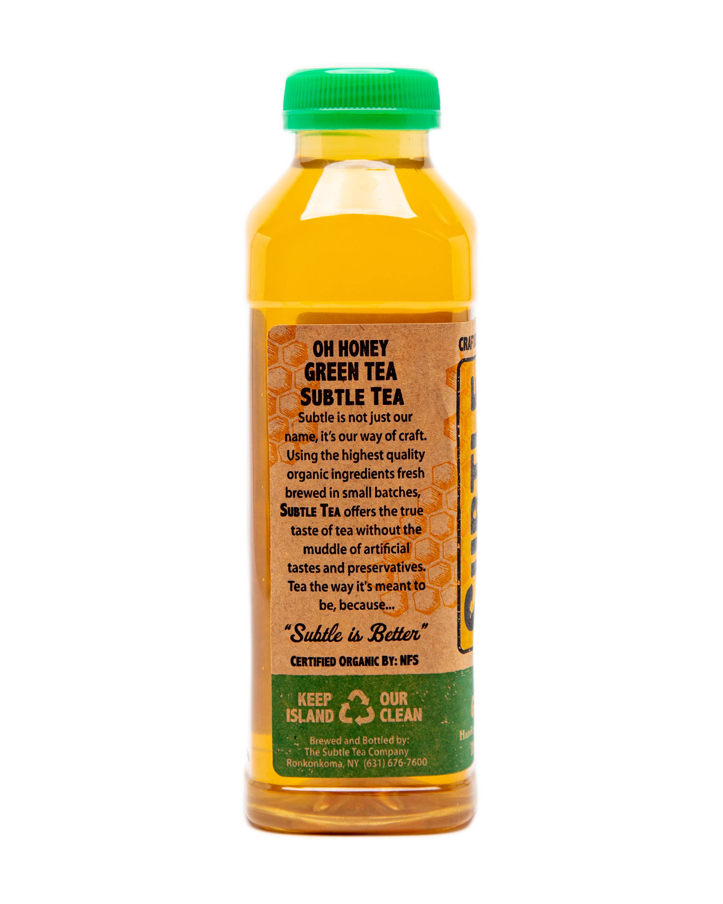 Subtle Tea - Wholesale Iced Tea - Subtle Tea Oh Honey - Green - 16 oz - Case (12 Bottles)3