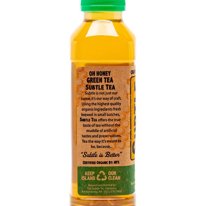 Subtle Tea - Wholesale Iced Tea - Subtle Tea Oh Honey - Green - 16 oz - Case (12 Bottles)3