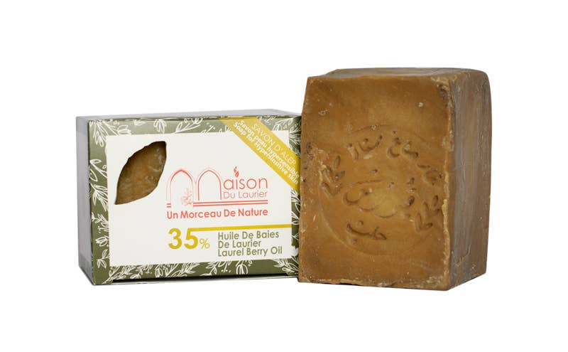 Maison du Laurier - Vendita all'ingrosso Saponette - Sapone di Aleppo 200 g con 35% di olio di bacche di alloro1