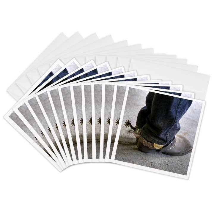 3dRose, Cowboy-Stiefel mit Sporen, Grußkarte für den Großhandel von 3dRose