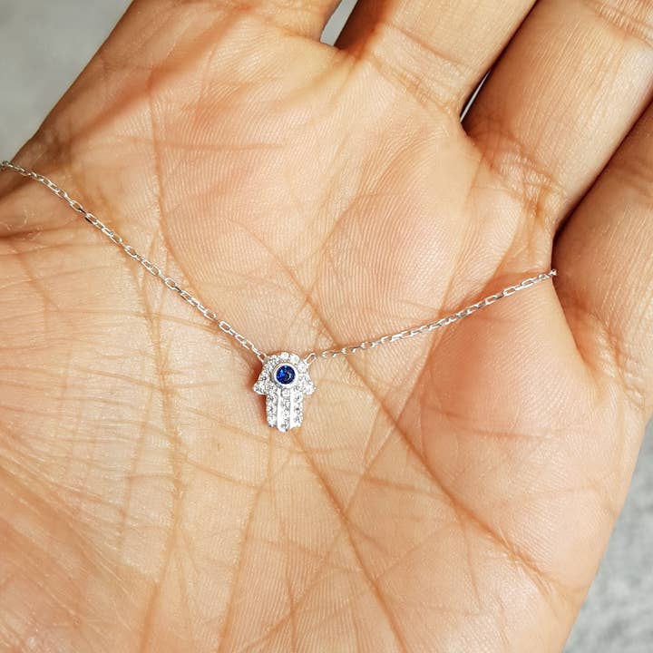Hand of Fatima Good Luck Pendant - Minimalist- 925 Sterling for wholesale by MYSTIC JEWELS