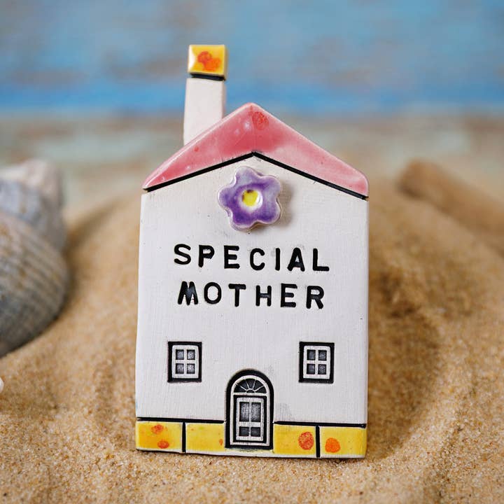 SPECIAL MOTHER Tiny Ceramic House Ornament for wholesale by Mindful Atelier