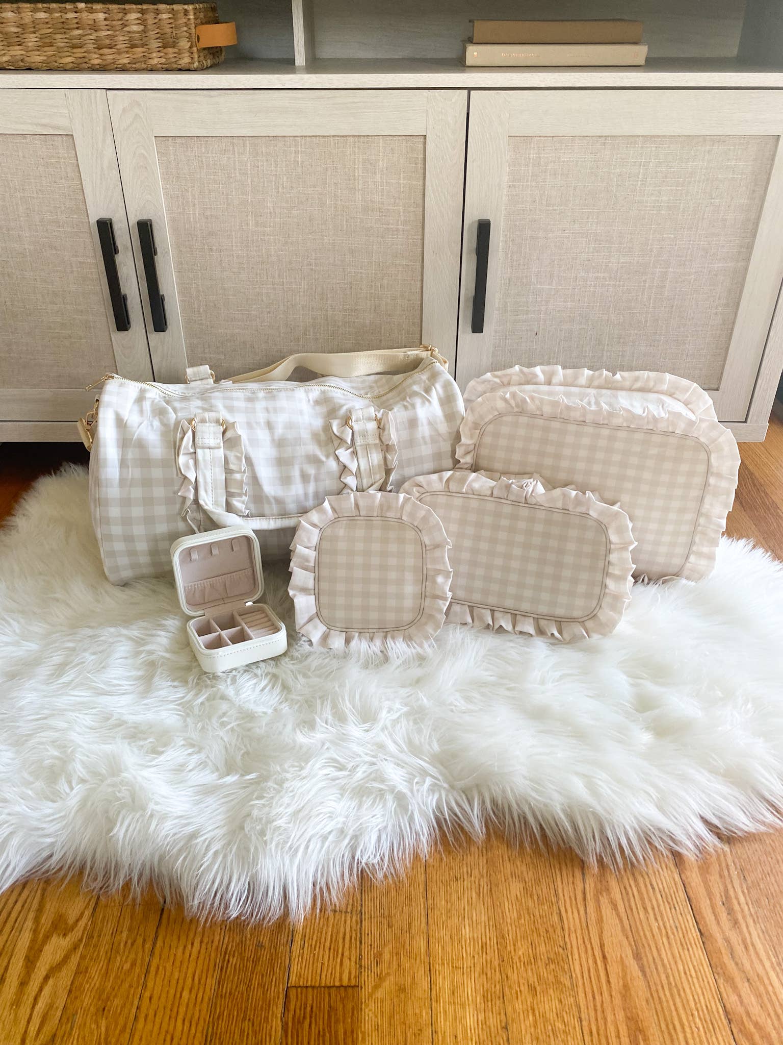 The Loki Shop - Vendita all'ingrosso Sacca da viaggio - Donna - Borsa da viaggio a sacco con volant in tessuto vichy4