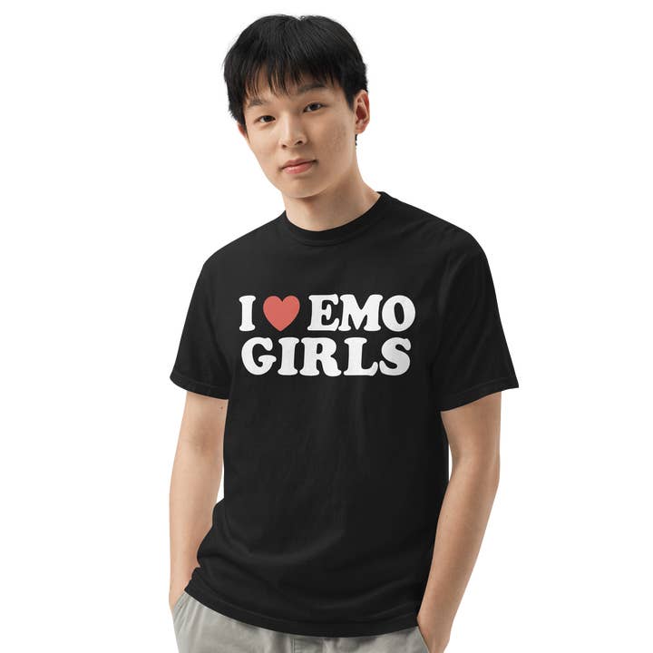 Goth Cloth Co. - Wholesale Screen Printed T-Shirt - Unisex - I Heart Emo Girl Comfy Tee0