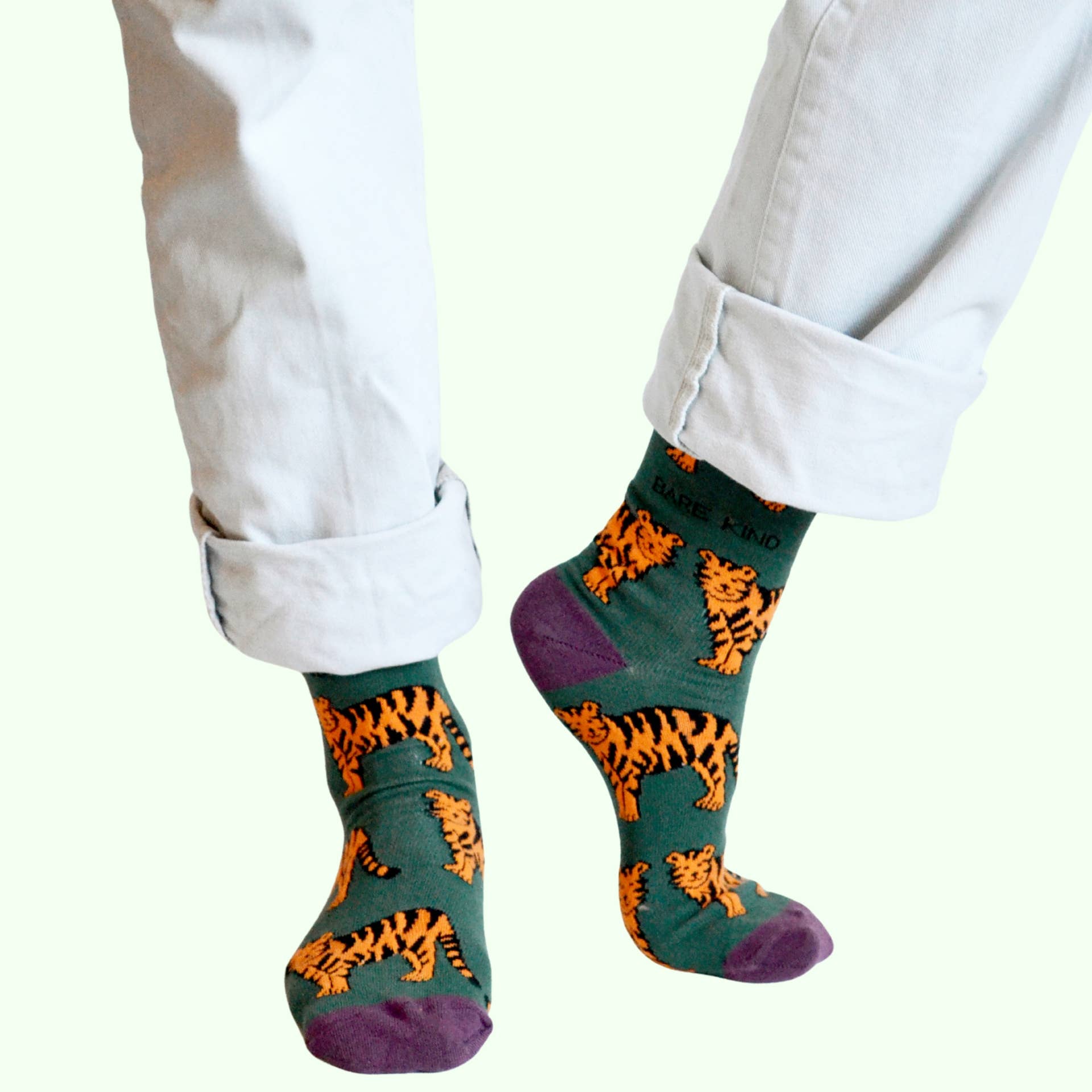 Bare Kind Socks - Vendita all'ingrosso Calzini - Unisex - Calze con Tigre | Calze in Bambù | Calze verdi | Calze ispirate all’Asia4