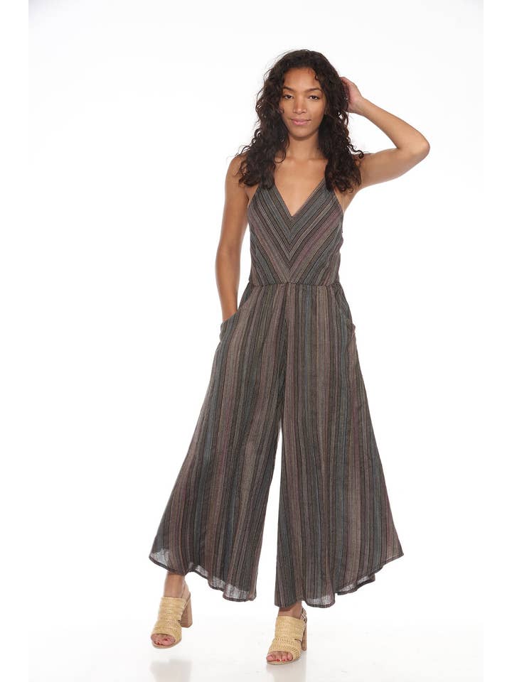 Lakhays Collection Inc. – Macacão - Mulher por atacado – Macacão Palazzo às Riscas2