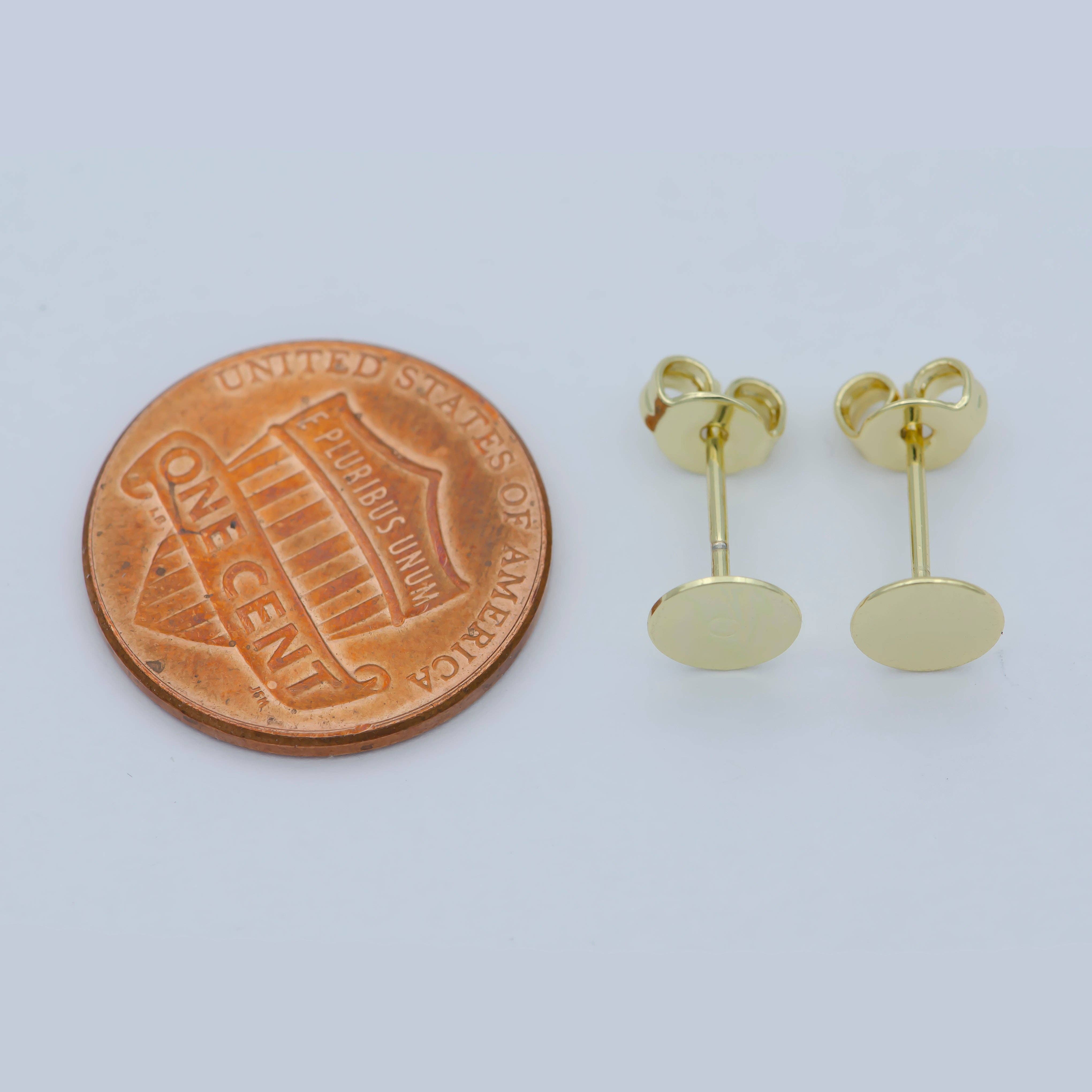 Aim Eternal - Wholesale Stud/Post Earrings - 6mm/8mm/10mm Round Gold Stud Earrings L391 L392 L3935