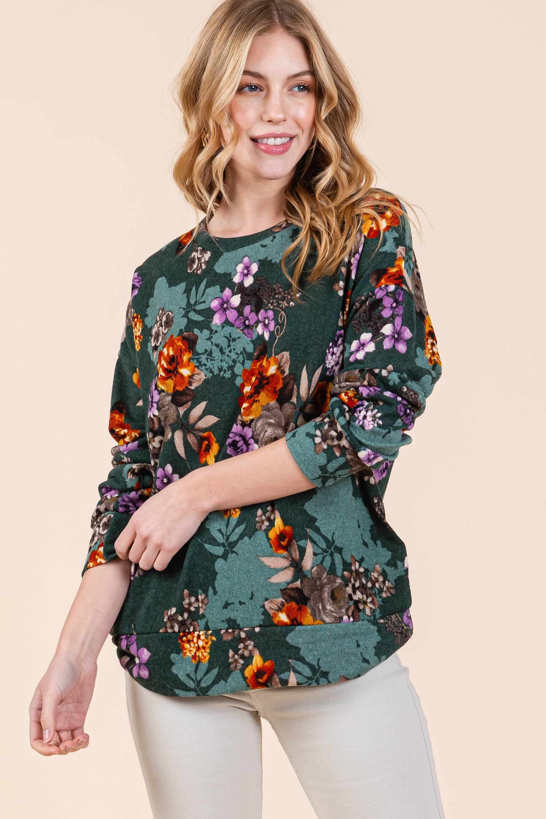 BOMBOM - Wholesale Knit Top - Women's - TL1941 FLORAL KNIT TOP1