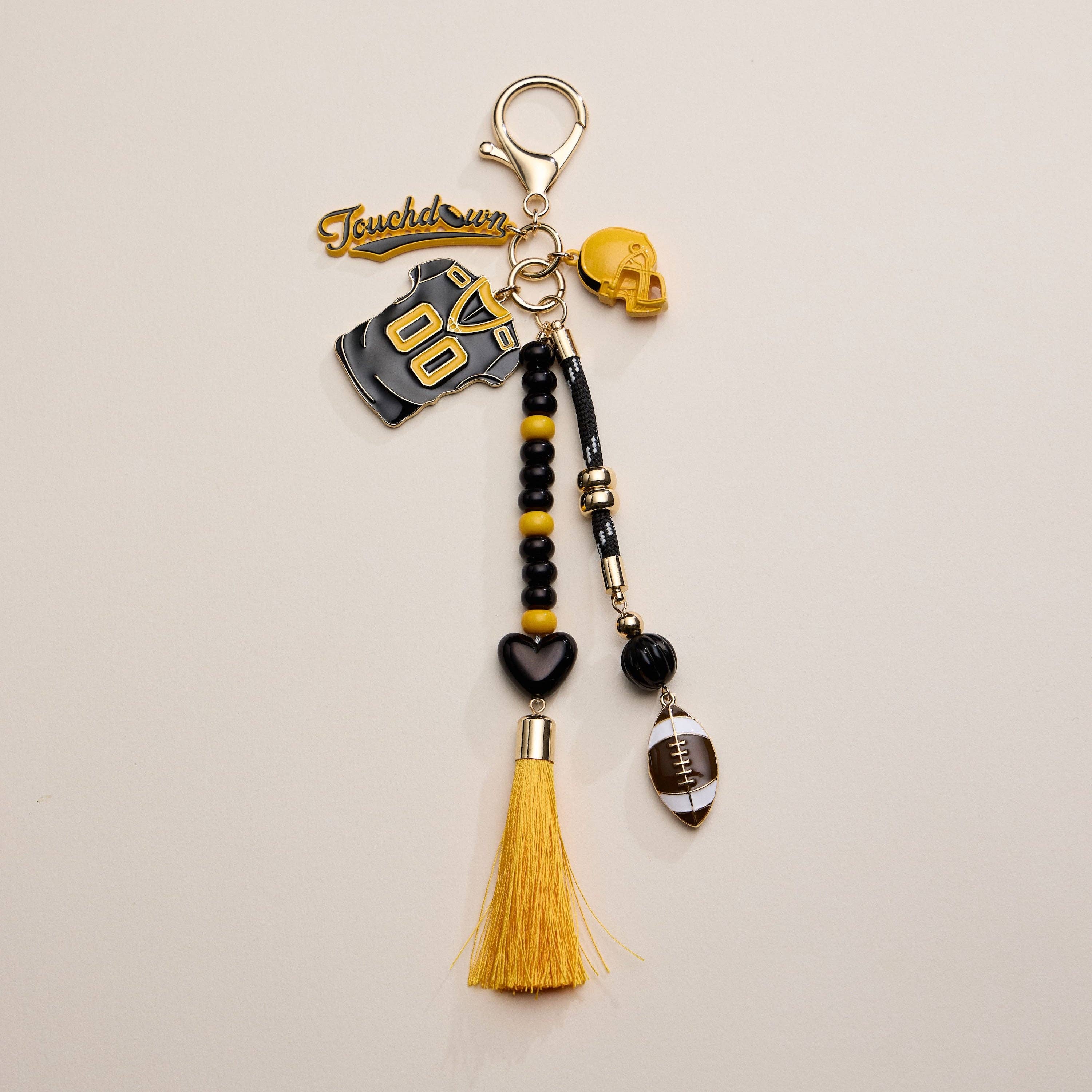 Lilla Haven - Wholesale Keychain - Women's - Gameday Football Keychain – Football Jersey, Helmet, Touchdown Charm & Tassel Bag Accessory11