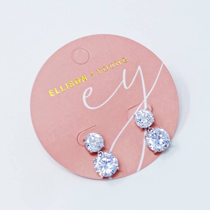 Ellison+Young - Wholesale Dangle Earrings - Double Diamond Dangle Earrings4