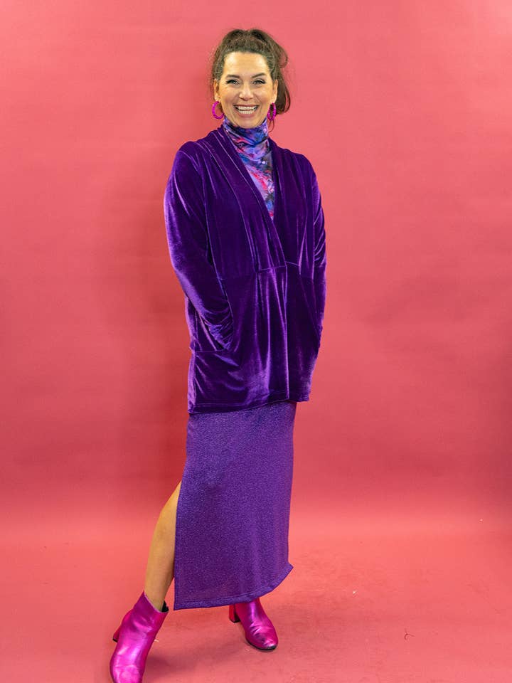 Velvet Jacket in Purple for wholesale by Megan Crook Textiles
