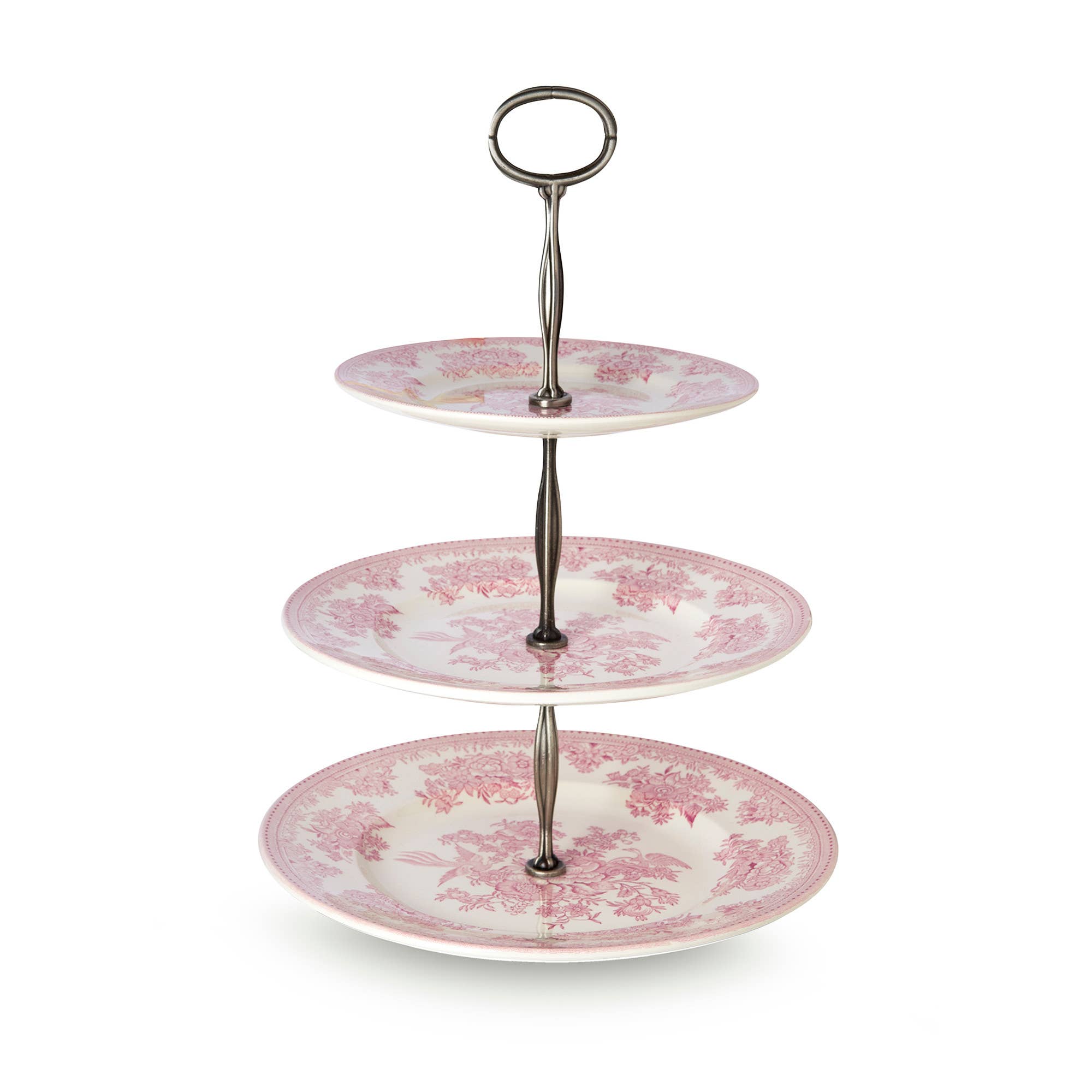 Burleigh - Wholesale Cake Stand - Pink Asiatic Pheasants 3 Tier Cake Stand0