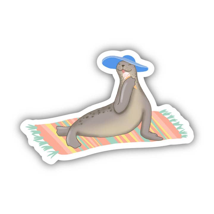 Seal Sunhat Summer Sticker for wholesale by Big Moods