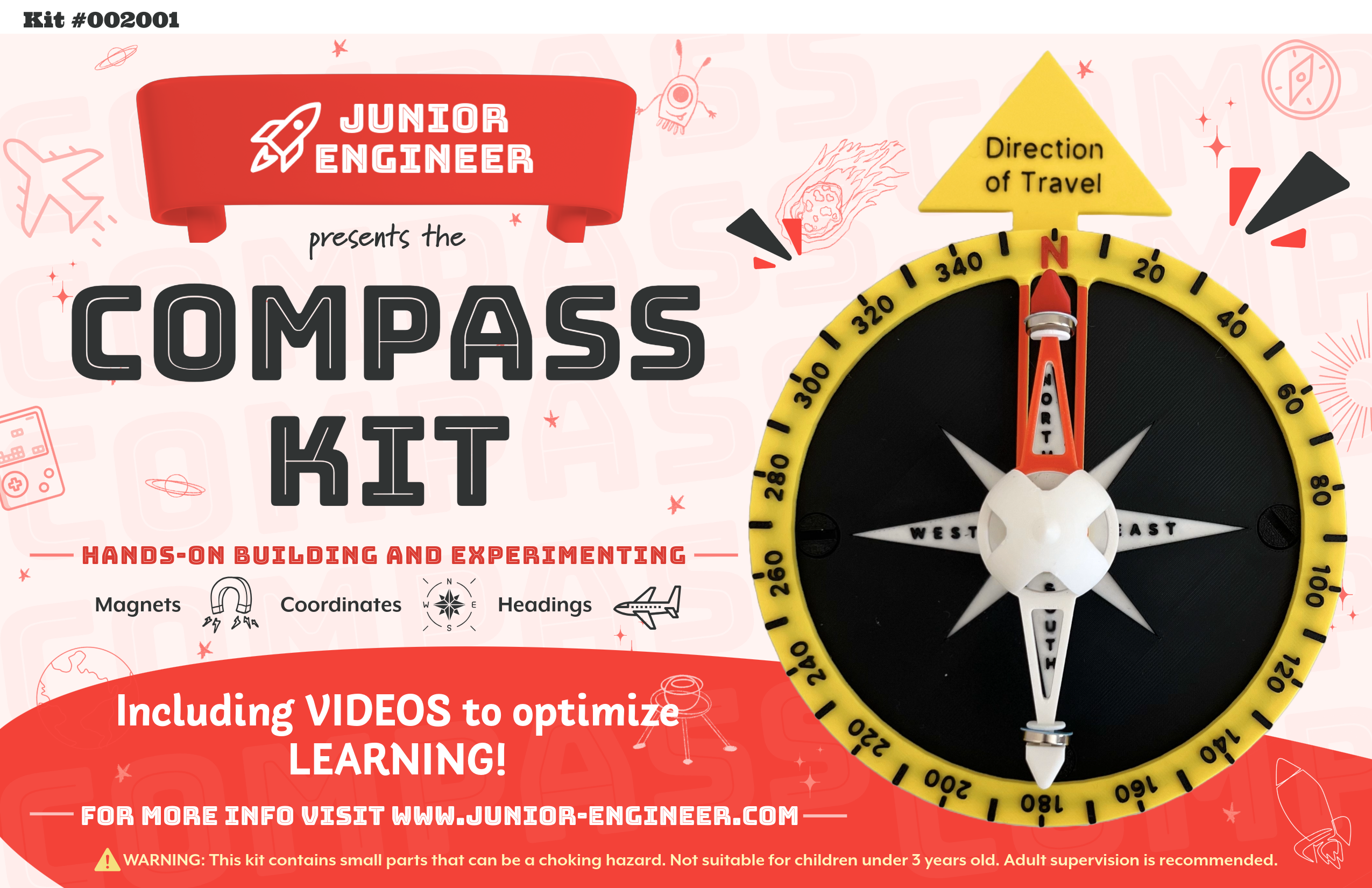 Junior Engineer - Wholesale Building Set - Kids - Compass STEM Kit - Build and Learn to Use a Magnetic Compass1