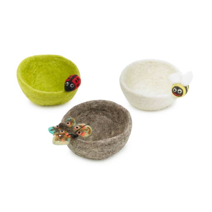 Felt So Good - Vendita all'ingrosso Portagioie - Piatto per gioielli in feltro fatto a mano a forma di insetti da giardino, decorazione per la casa