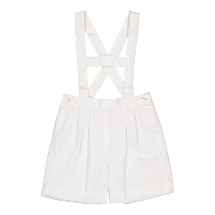 Elias, hvid bomuldspiqué selebukser for engroshandel hos Kidiwi handmade