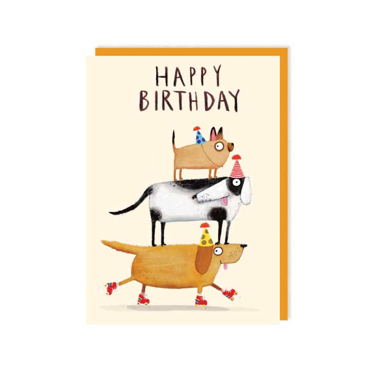 Carte de voeux Joyeux anniversaire chiens pour la vente par Charley Rabbit Cards