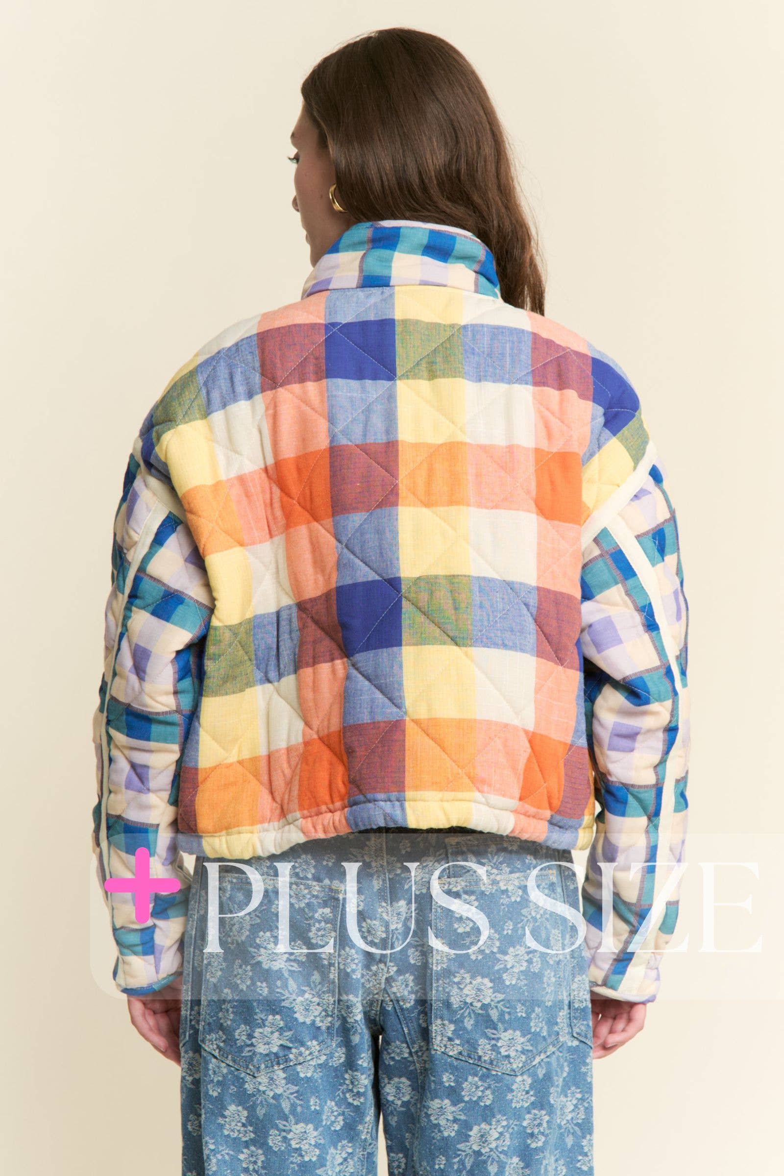 J.NNA - Wholesale Jacket - Women's - Multi-color Plaid Puffer Jacket 2