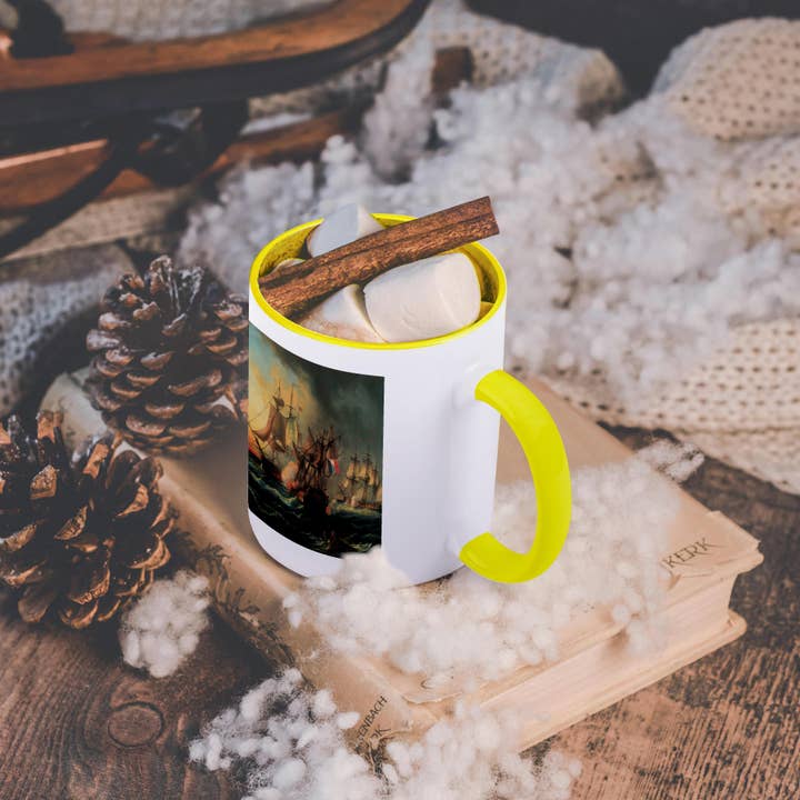 3dRose - Wholesale Coffee Mug - 3dRose, Naval Combat between the rights of Man and the Indefatigable by Leopold Le Guen, Mug5